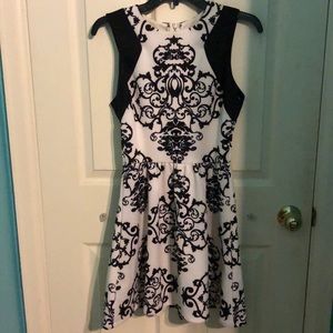 Black and white print dress